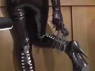Mistress in latex invites you for some sissy BDSM training