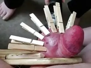 Nasty guy endures cock torture with hitachi wand BDSM porn